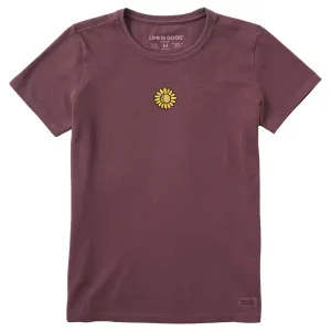 Women's Embroidered Sunflower Short Sleeve Crusher Tee Life is Good