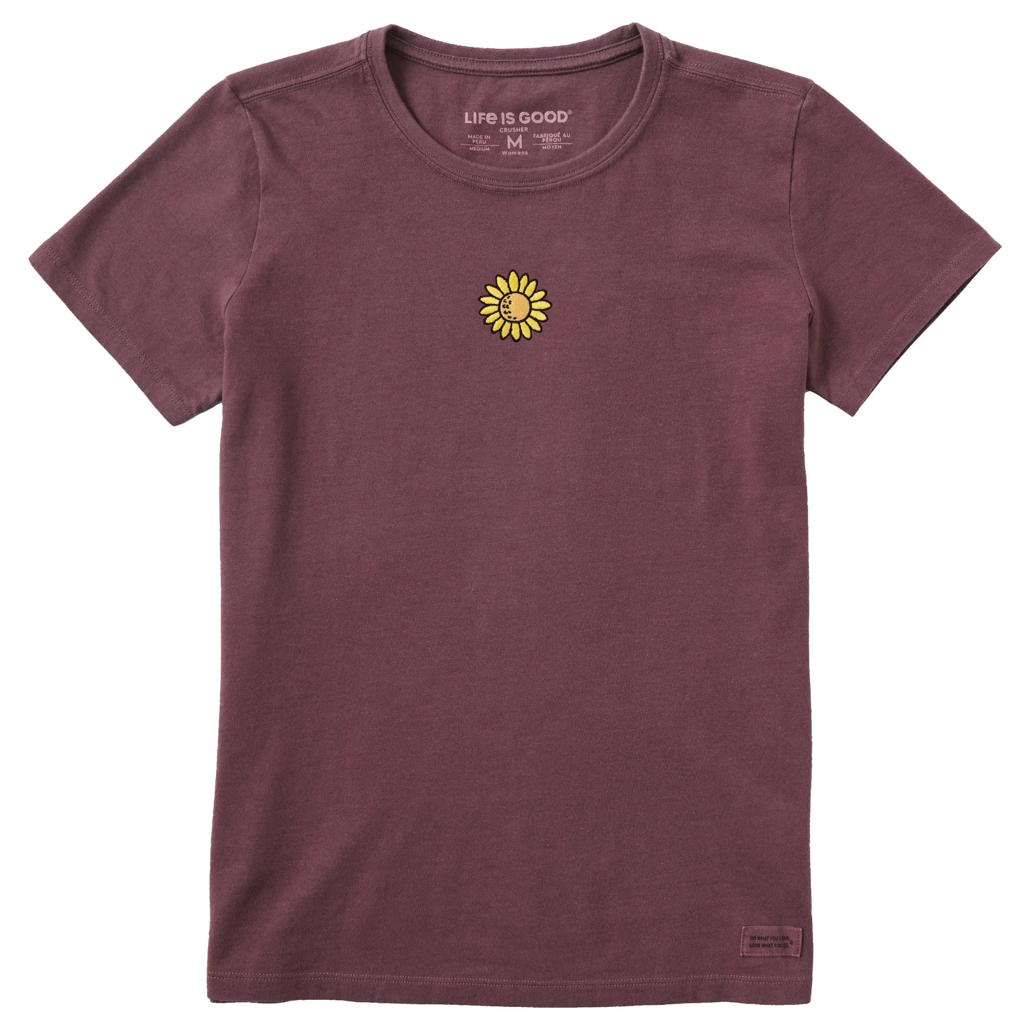 Women's Embroidered Sunflower Short Sleeve Crusher Tee Life is Good