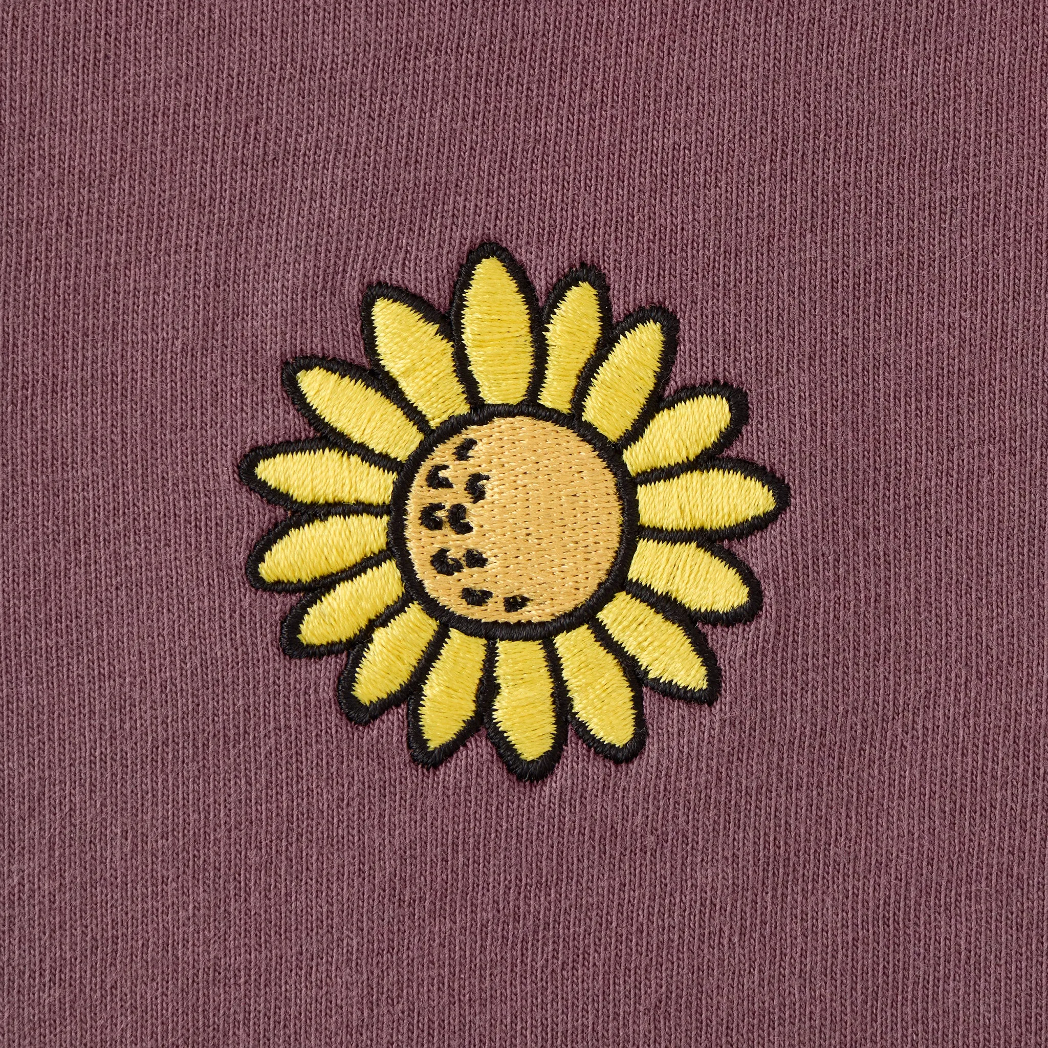 Women's Embroidered Sunflower Short Sleeve Crusher Tee Life is Good