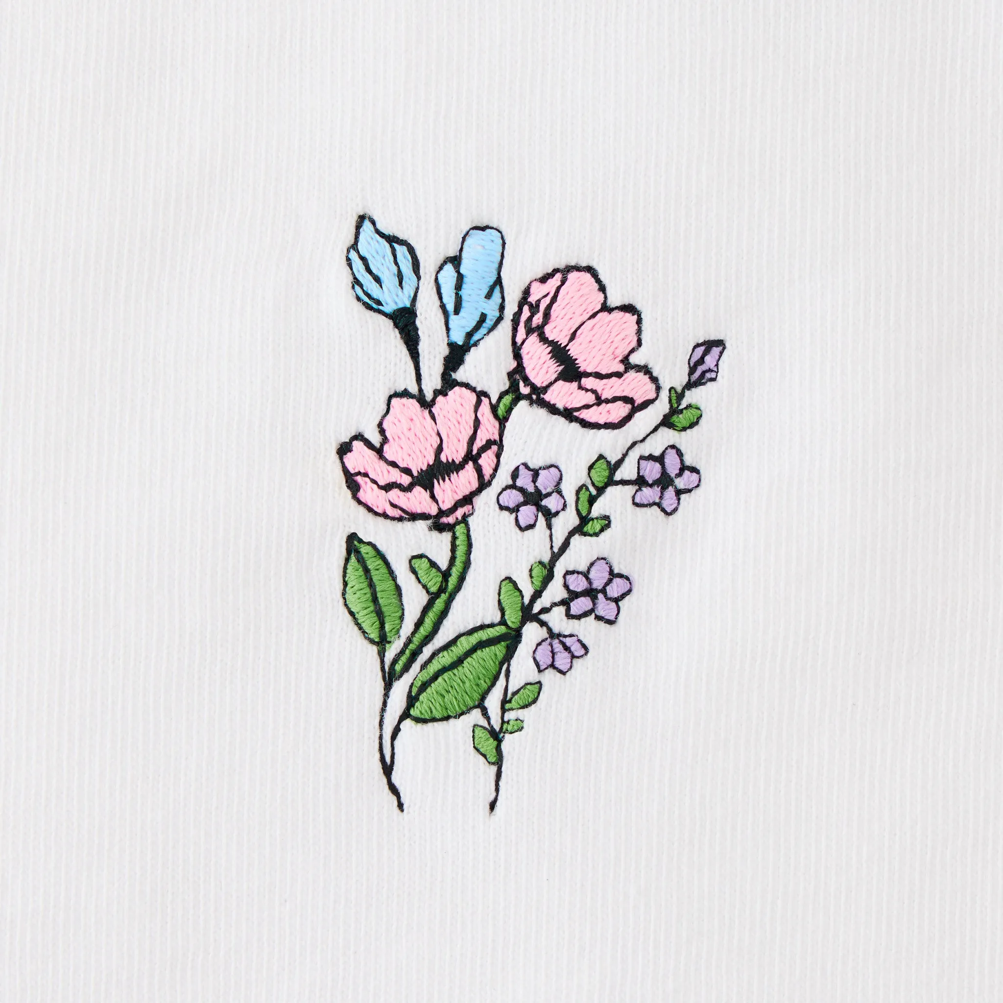 Women's Embroidered Wildflower Bouquet Long Sleeve Crusher Tee Life is Good