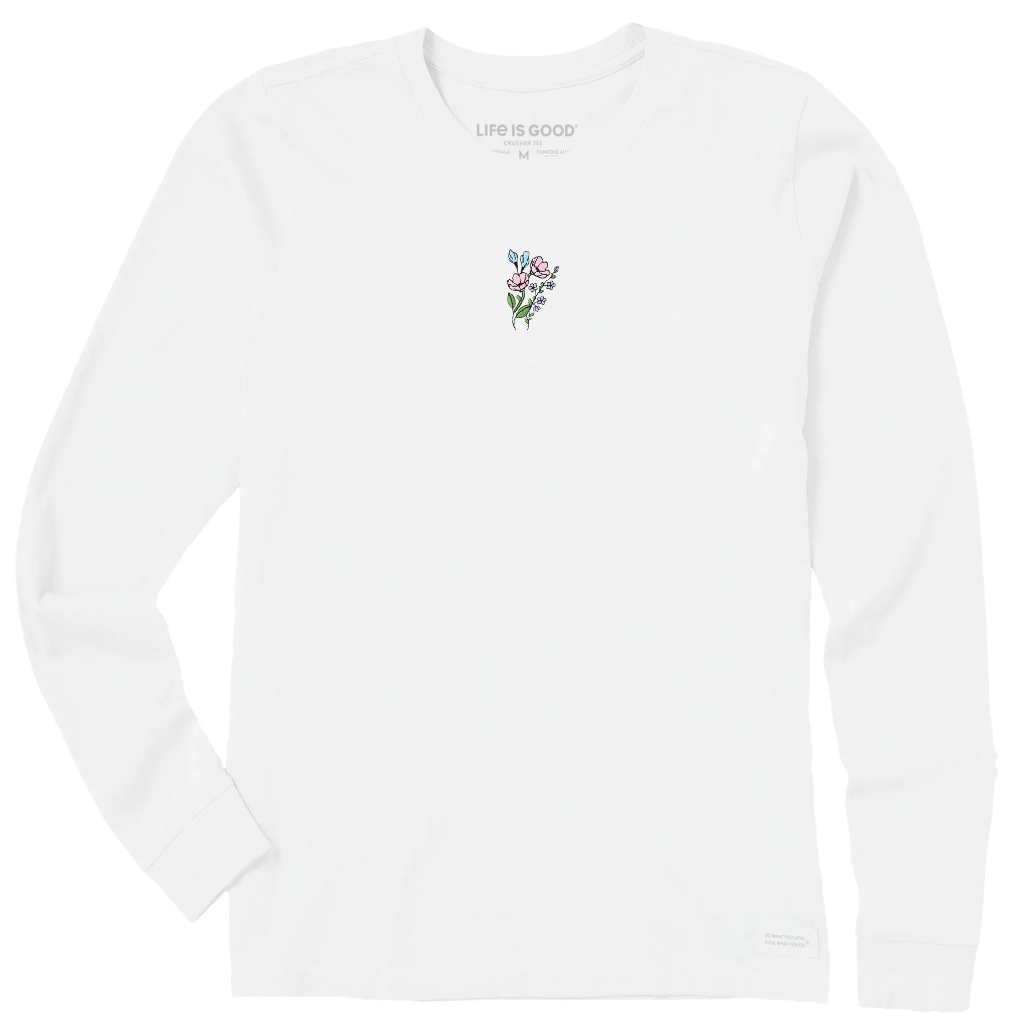 Women's Embroidered Wildflower Bouquet Long Sleeve Crusher Tee Life is Good