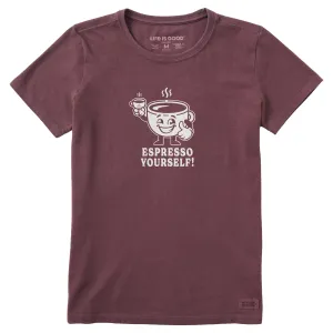 Women's Espresso Yourself Guy Short Sleeve Crusher Tee Life is Good