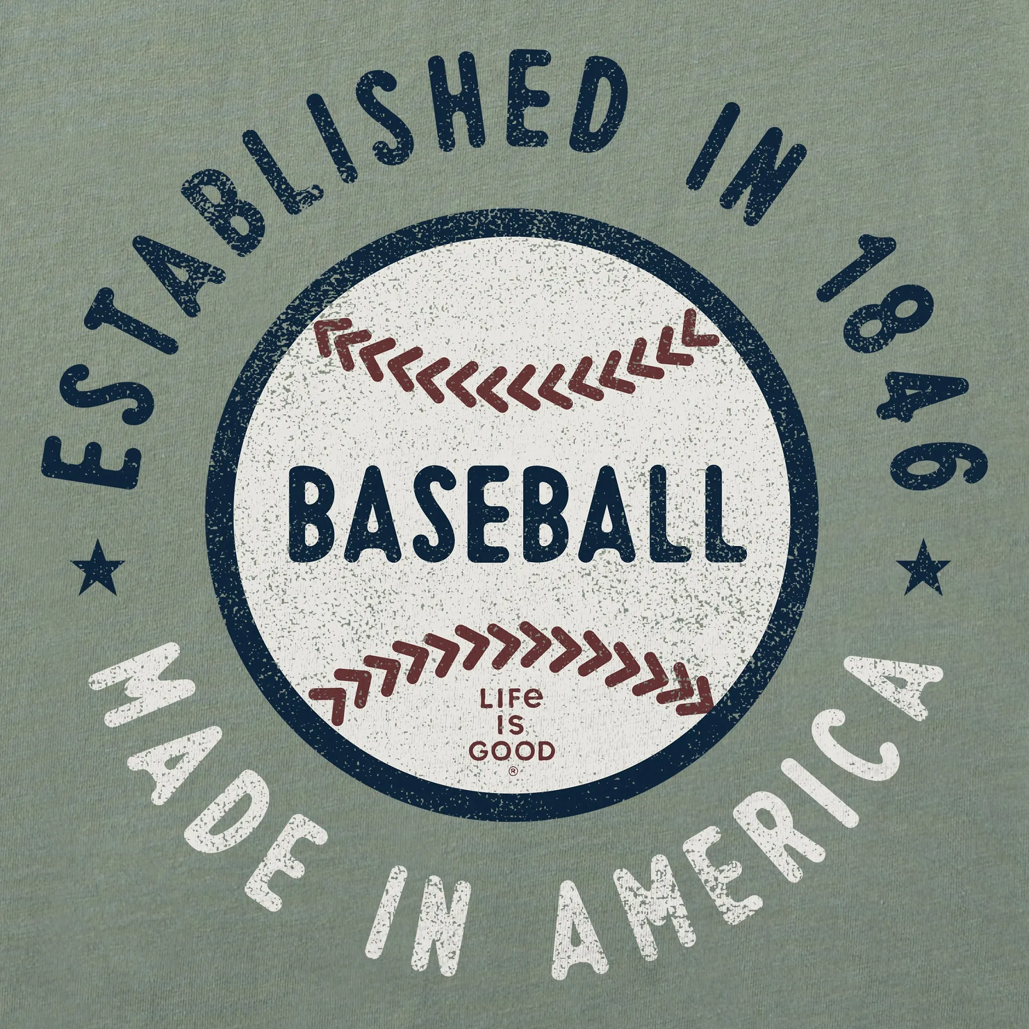 Women's Est. in 1846 Baseball Short Sleeve Crusher Boxy Tee Life is Good