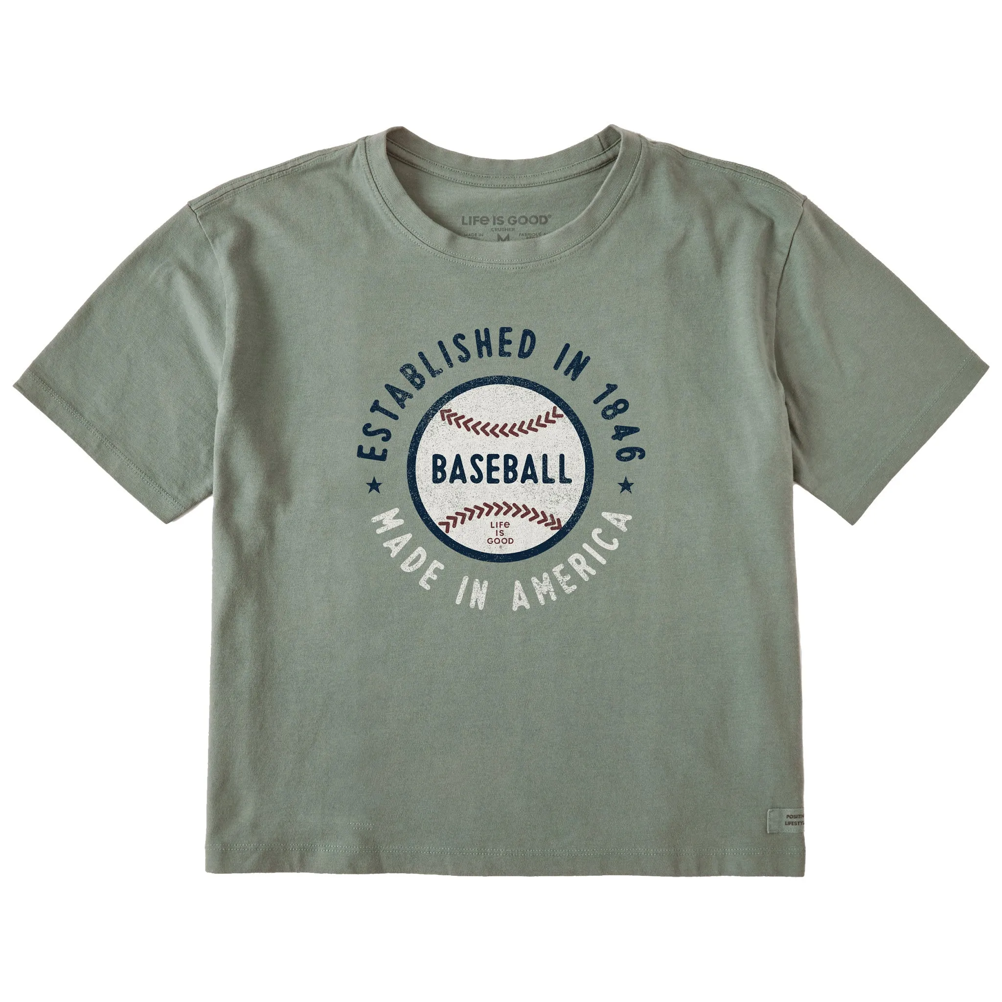 Women's Est. in 1846 Baseball Short Sleeve Crusher Boxy Tee Life is Good