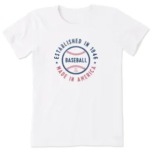 Women's Est. in 1846 Baseball Short Sleeve Crusher Tee Life is Good