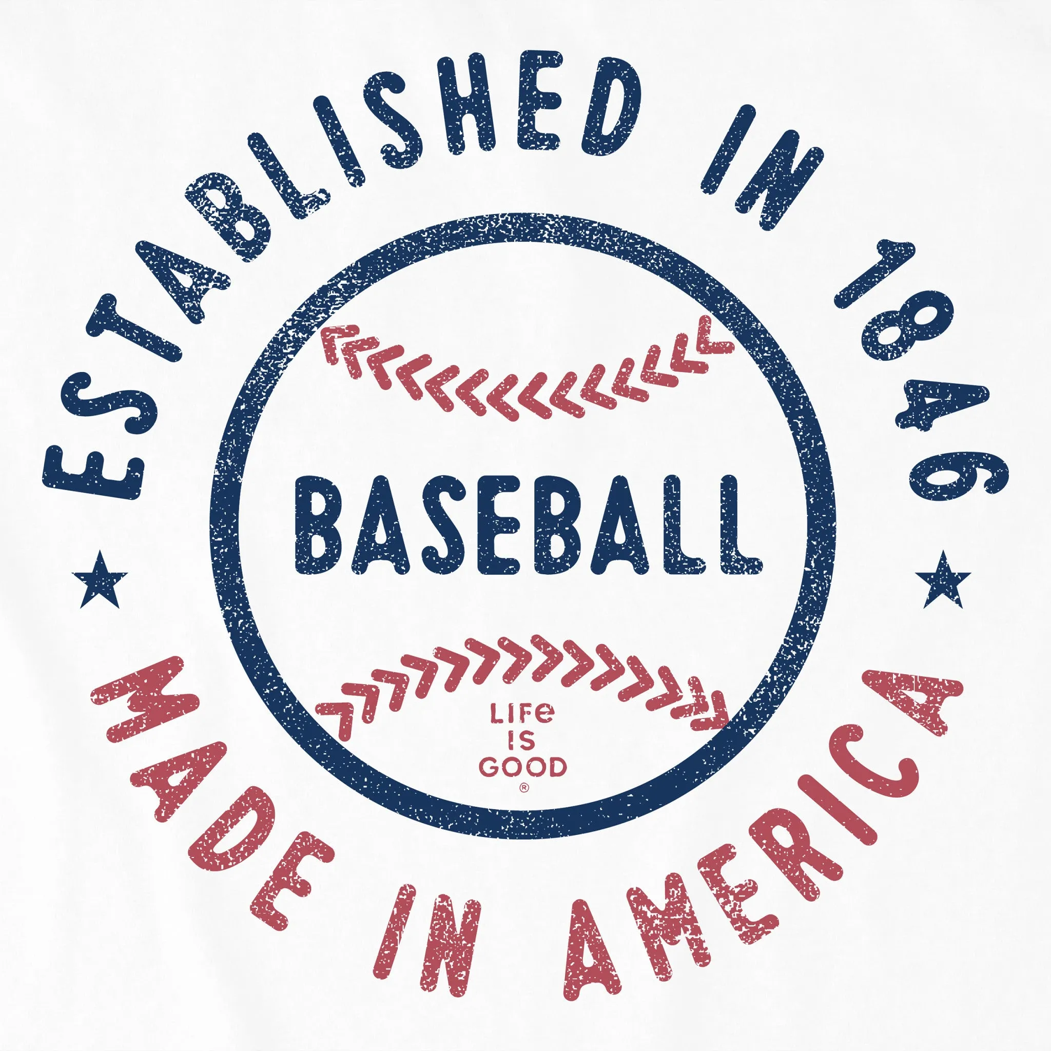 Women's Est. in 1846 Baseball Short Sleeve Crusher Tee Life is Good