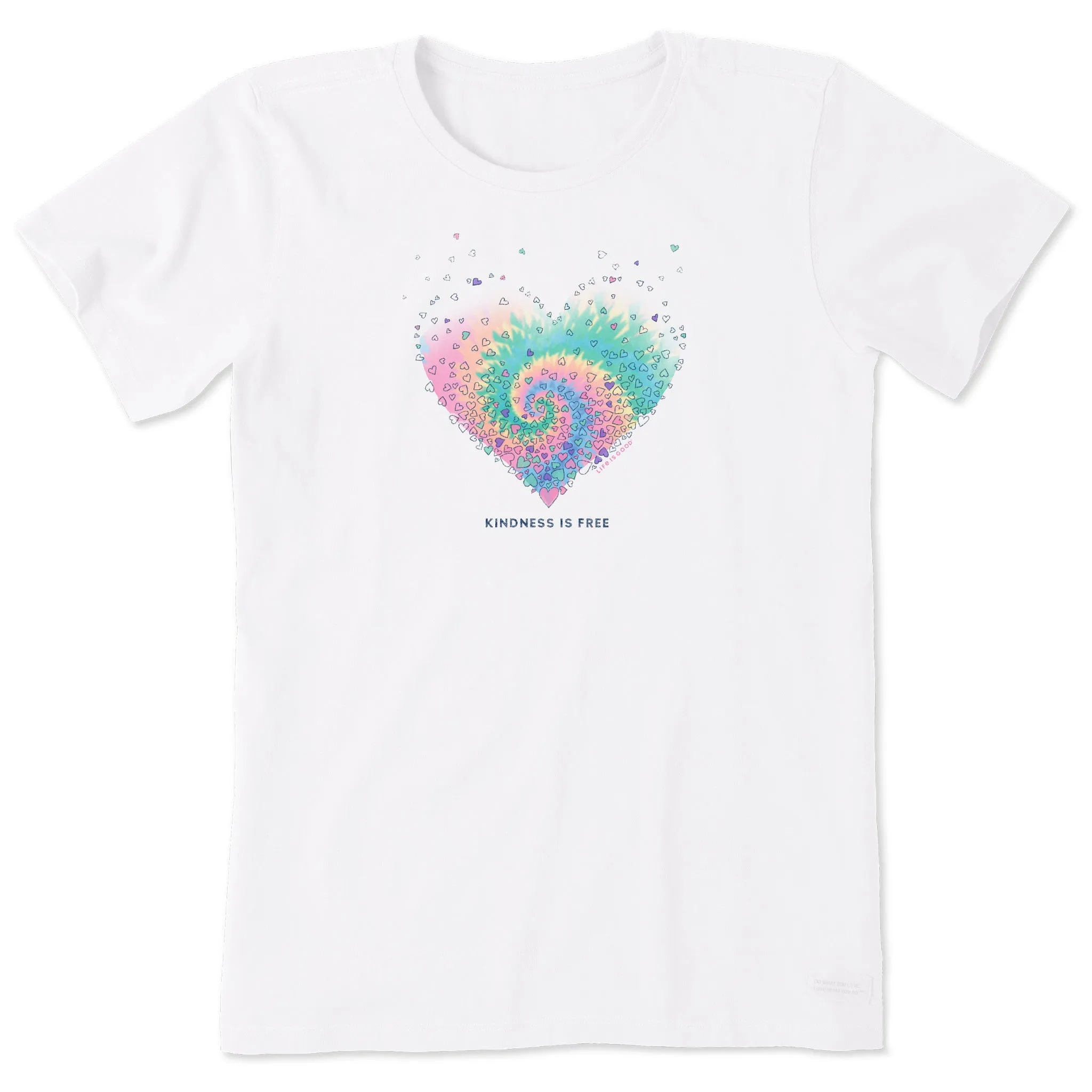 Women's Evaporating Heart Tie Dye Short Sleeve Tee Life is Good