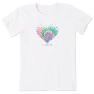 Women's Evaporating Heart Tie Dye Short Sleeve Tee Life is Good