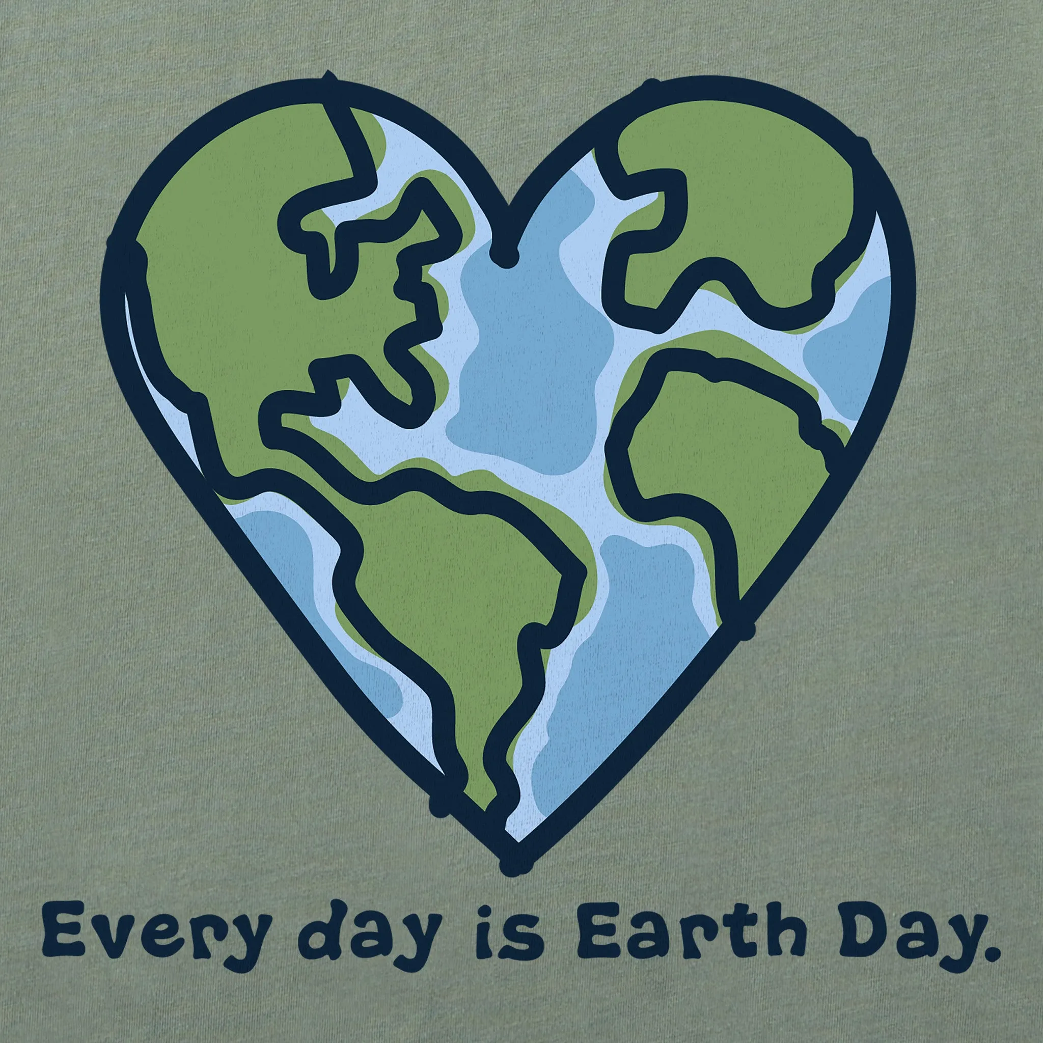 Women's Every day is Earth Day Short Sleeve Crusher Vee Life is Good