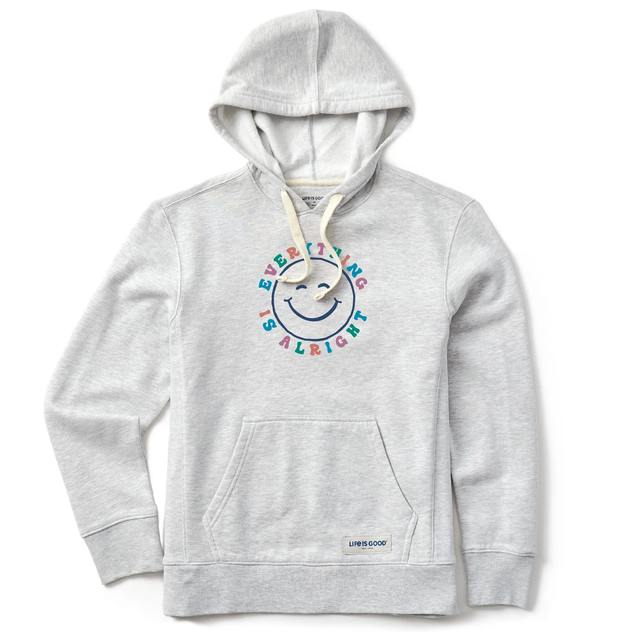 Women's Everything is Alright Smile Simply True Fleece Hoodie Life is Good
