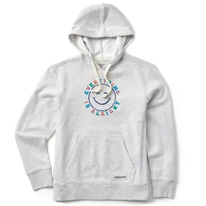 Women's Everything is Alright Smile Simply True Fleece Hoodie Life is Good