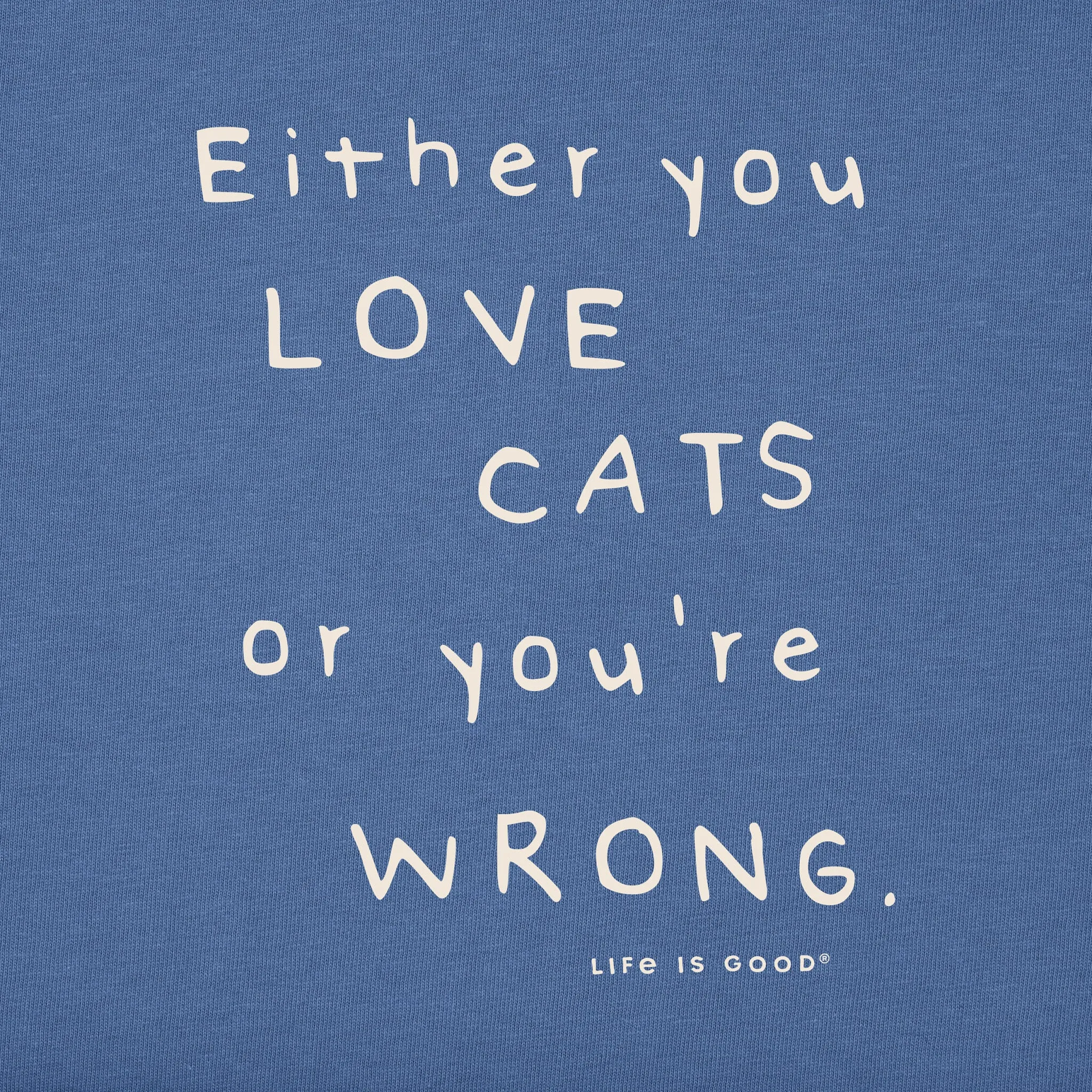 Women's Exotic Love Cats Back Short Sleeve Tee Life is Good