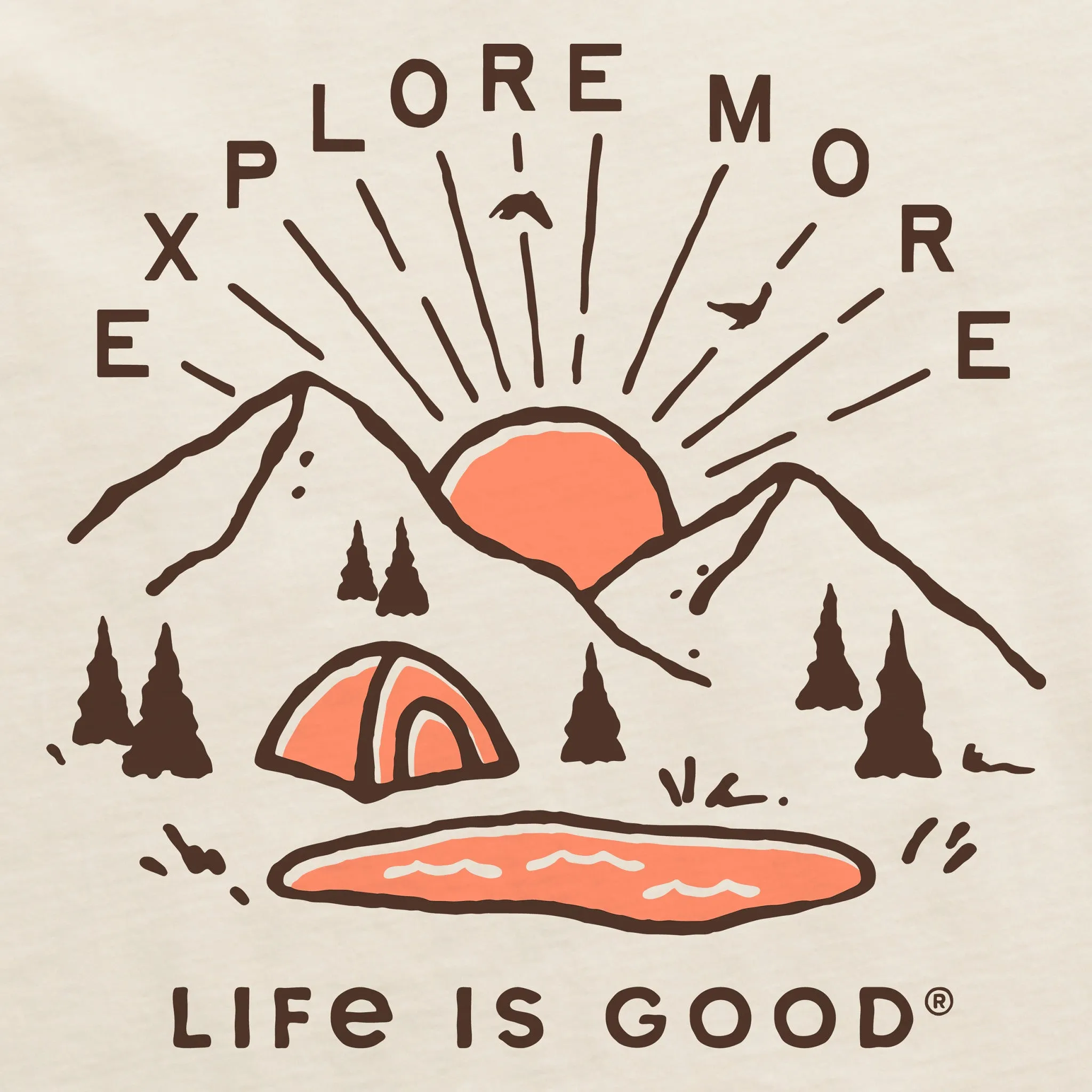 Women's Explore More Sunset Long Sleeve Crusher Boxy Tee Life is Good