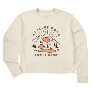 Women's Explore More Sunset Long Sleeve Crusher Boxy Tee Life is Good