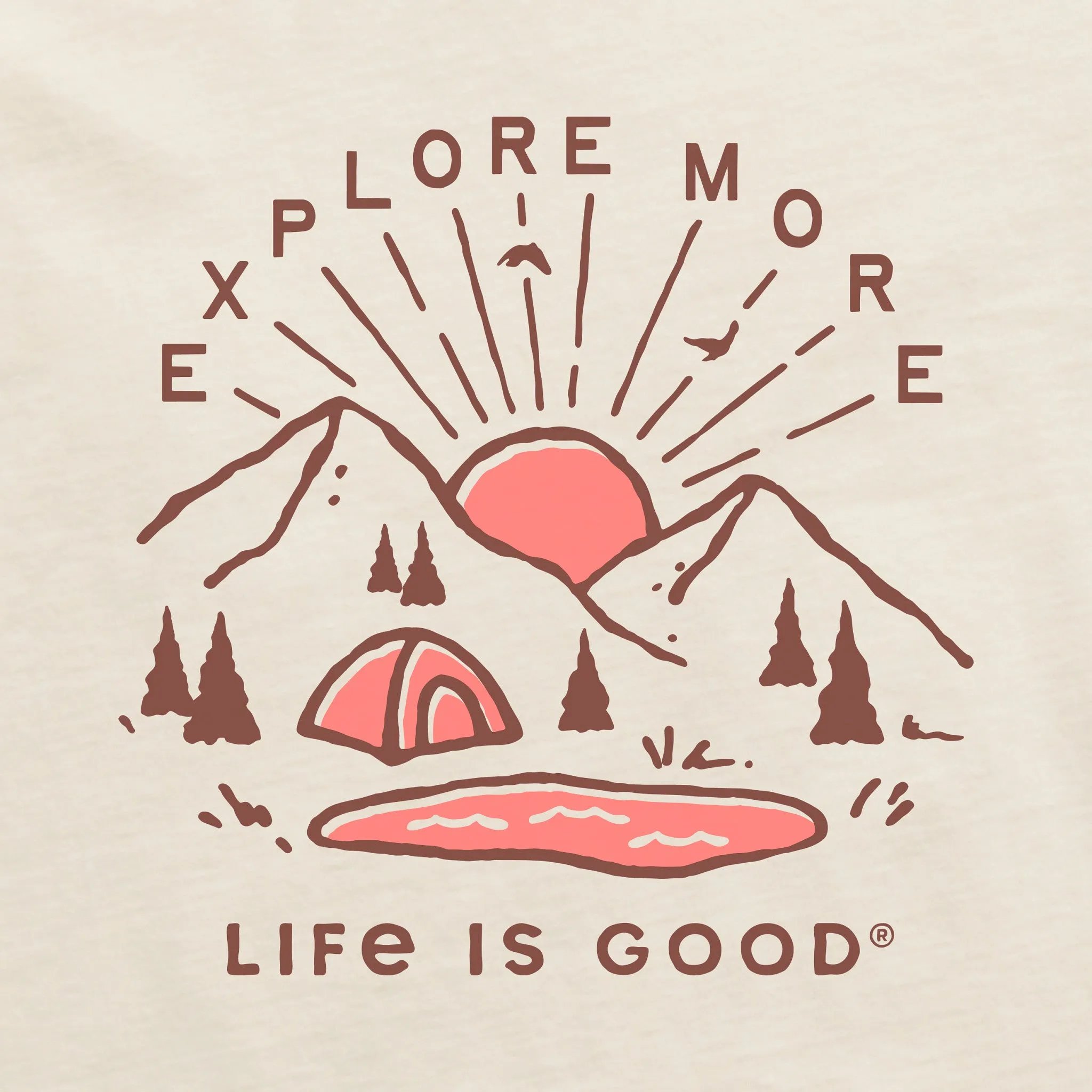 Women's Explore More Sunset Long Sleeve Crusher Boxy Tee Life is Good