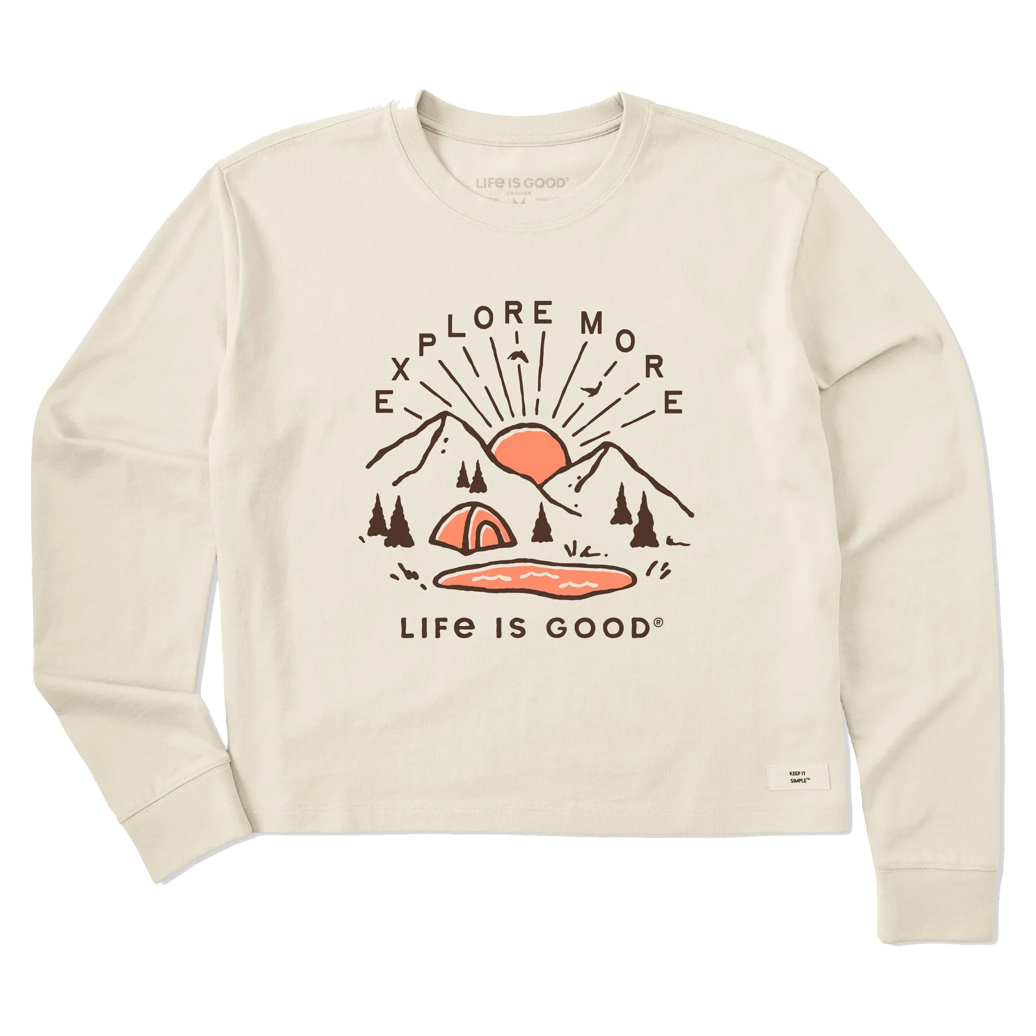 Women's Explore More Sunset Long Sleeve Crusher Boxy Tee Life is Good
