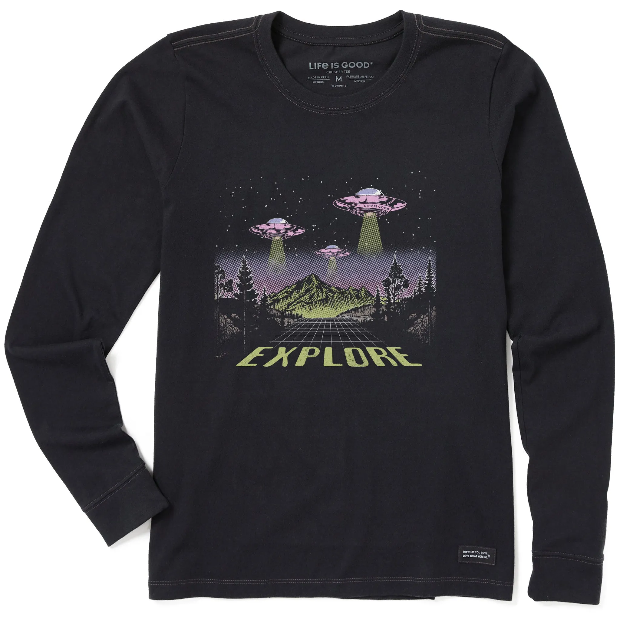 Women's Explore UFO Landscape Long Sleeve Crusher Tee Life is Good