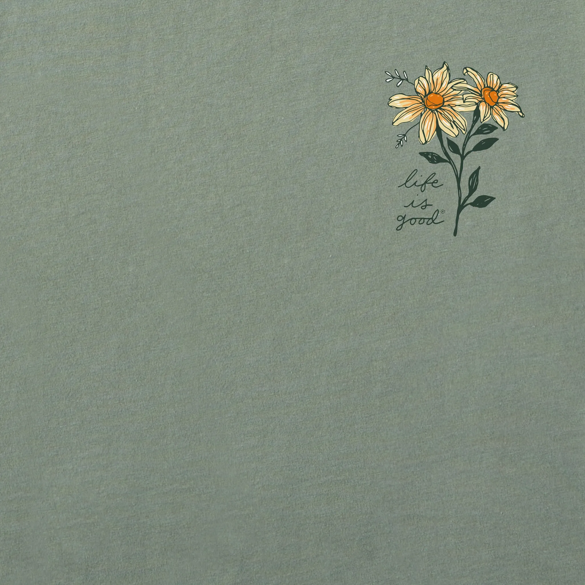 Women's Fall Favorite Color Flowers Short Sleeve Crusher Tee Life is Good