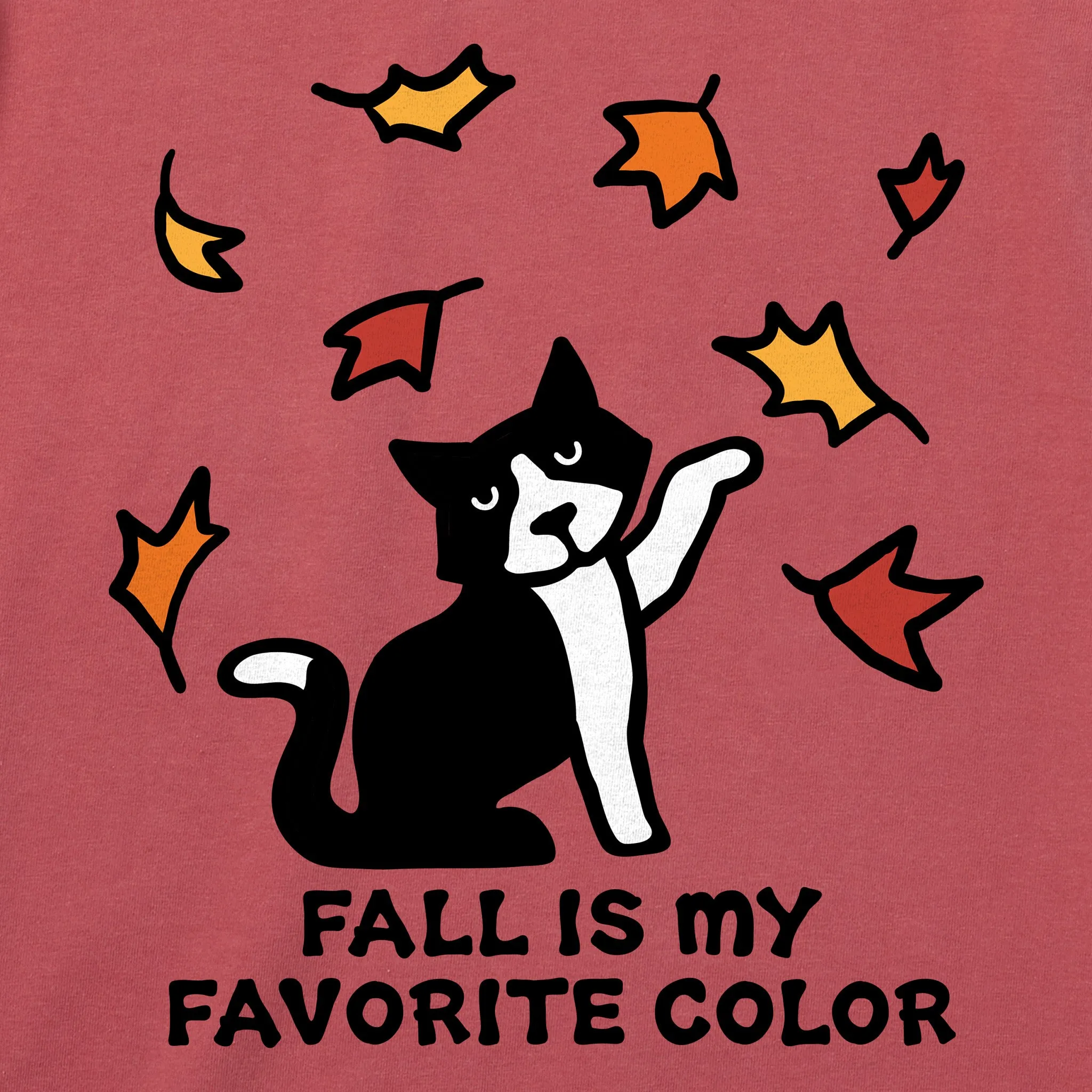 Women's Fall is My Favorite Color of Cat Short Sleeve Crusher Tee Life is Good