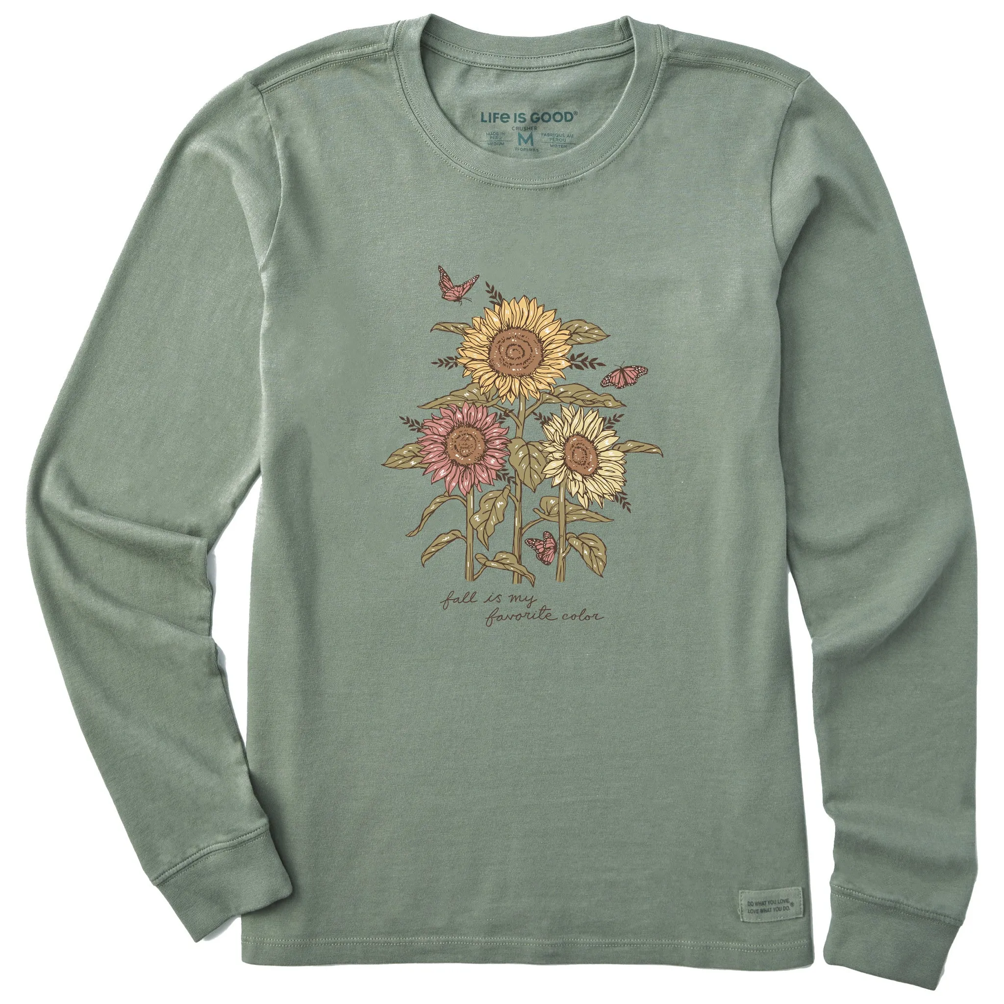 Women's Fall is my Favorite Sunflowers Long Sleeve Crusher Tee Life is Good
