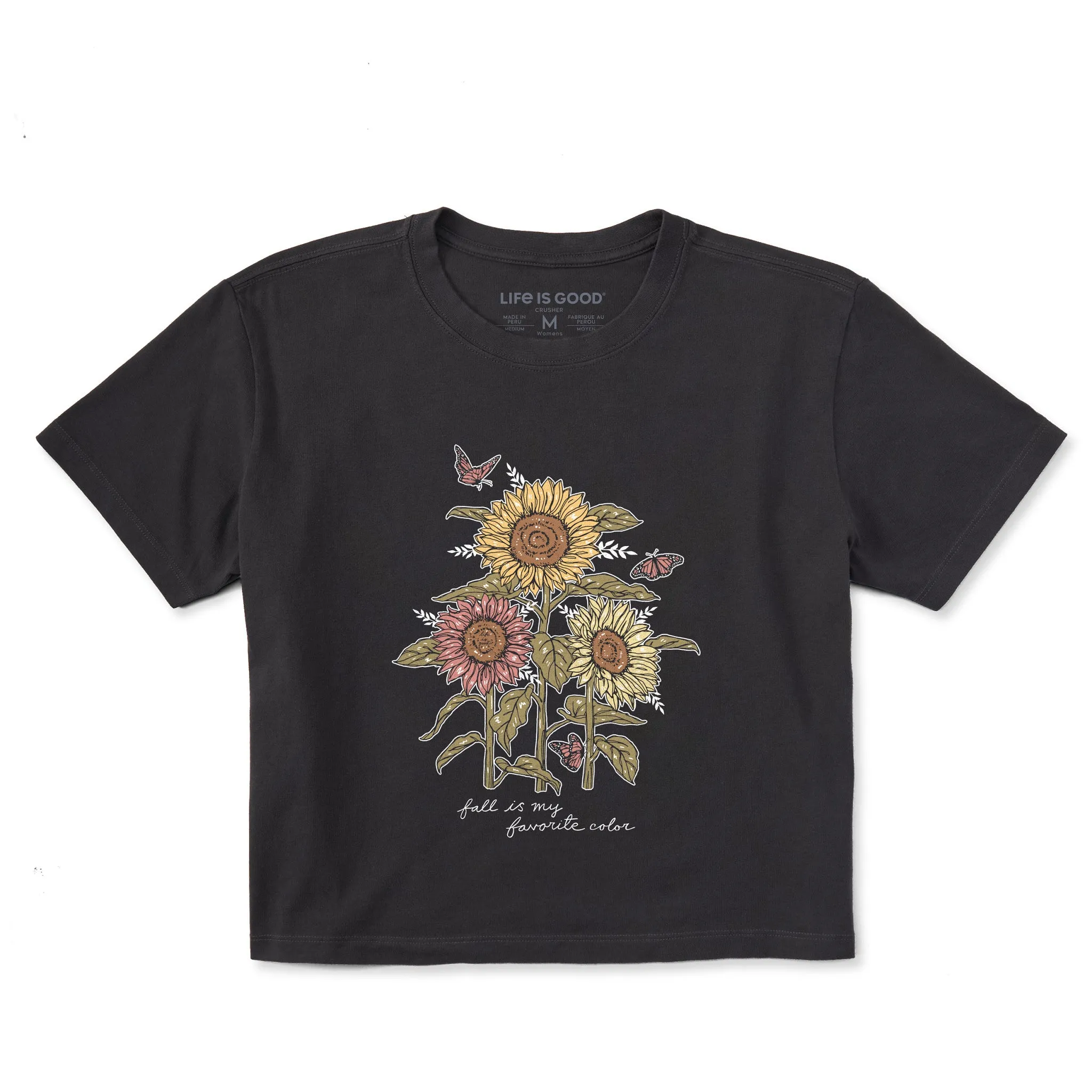 Women's Fall is my Favorite Sunflowers Short Sleeve Crusher Boxy Tee Life is Good