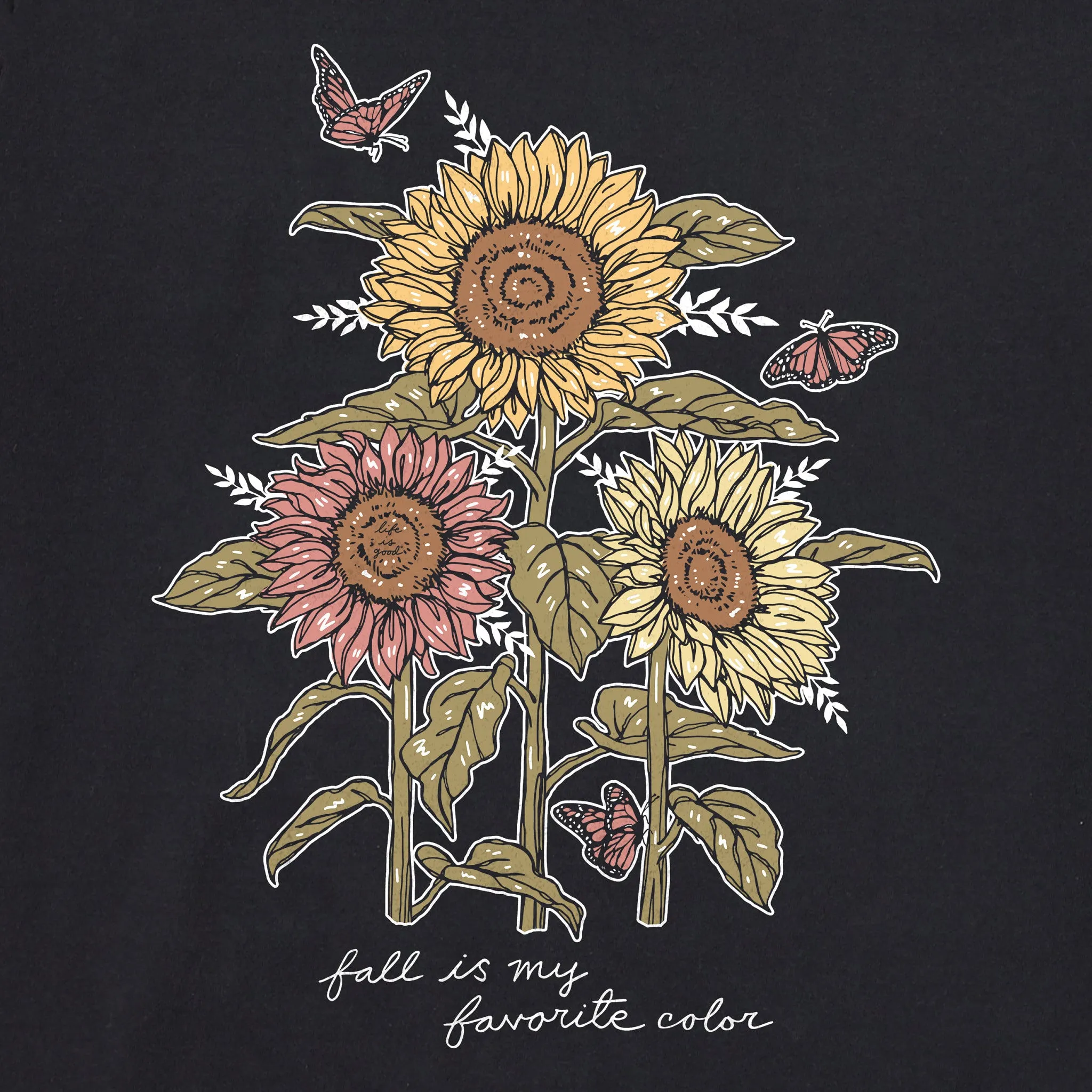 Women's Fall is my Favorite Sunflowers Short Sleeve Crusher Boxy Tee Life is Good