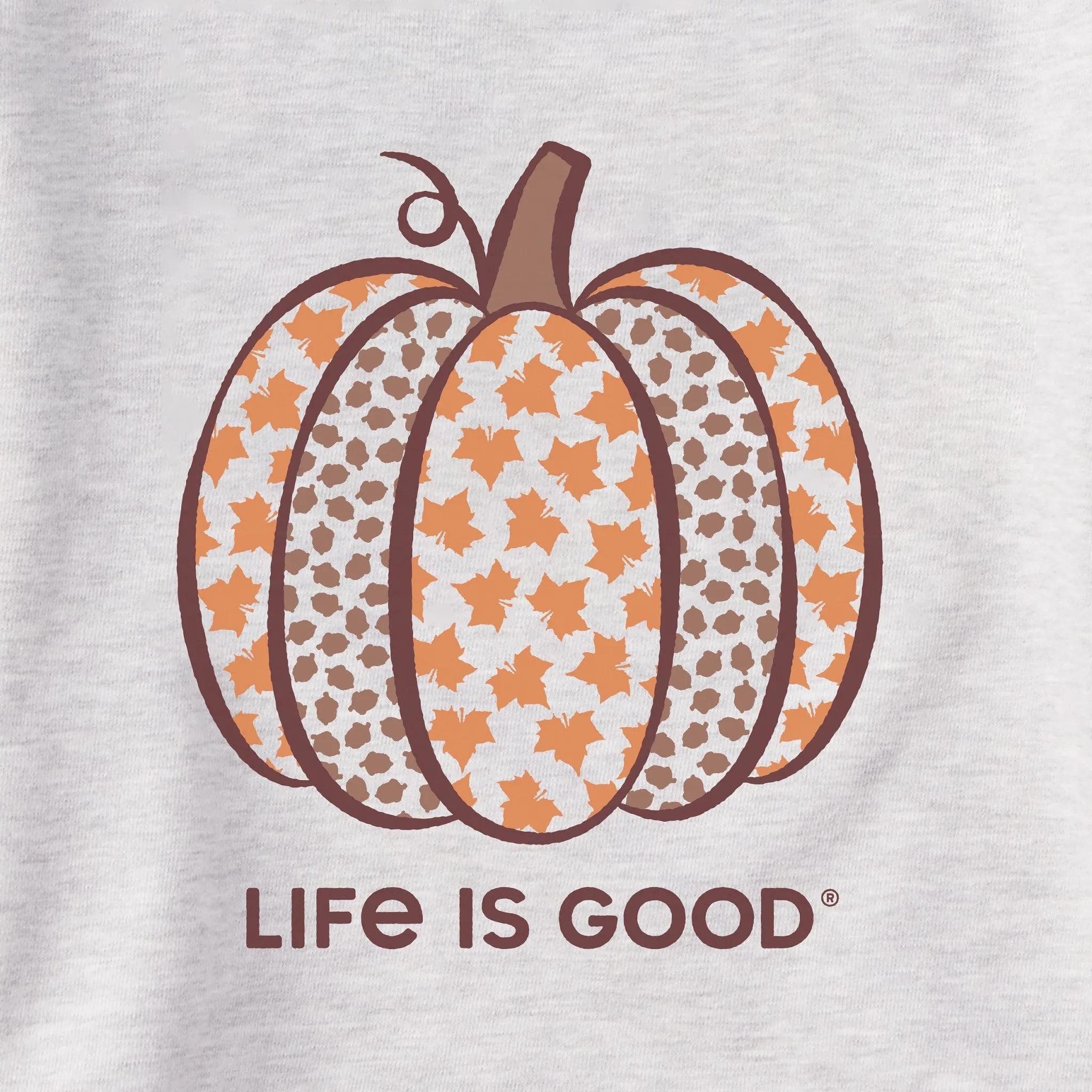 Women's Fall Pattern Pumpkin Simply True Fleece Hoodie Life is Good