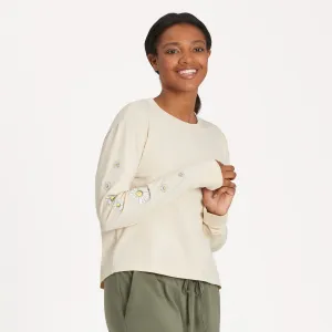 Women's Falling Daisies Long Sleeve Crusher Boxy Tee Life is Good