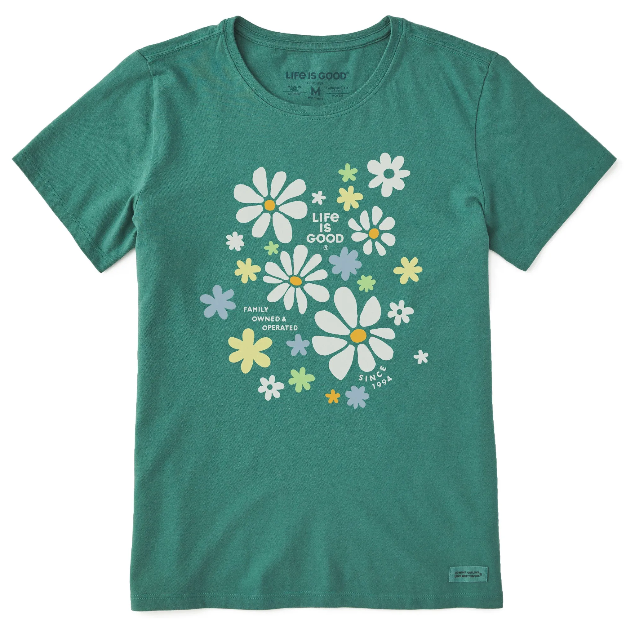 Women's Family Owned Flowers Short Sleeve Crusher Tee Life is Good