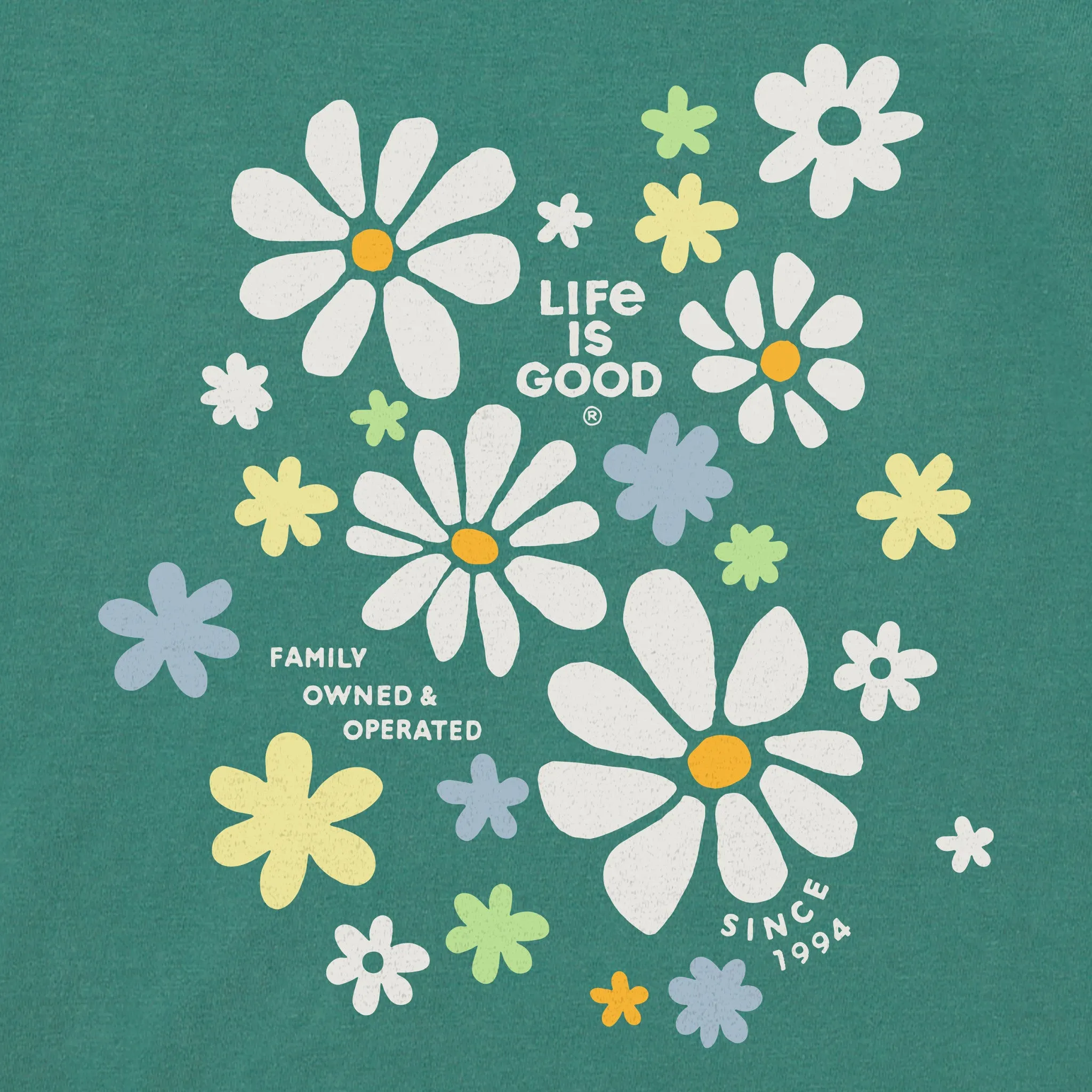 Women's Family Owned Flowers Short Sleeve Crusher Tee Life is Good