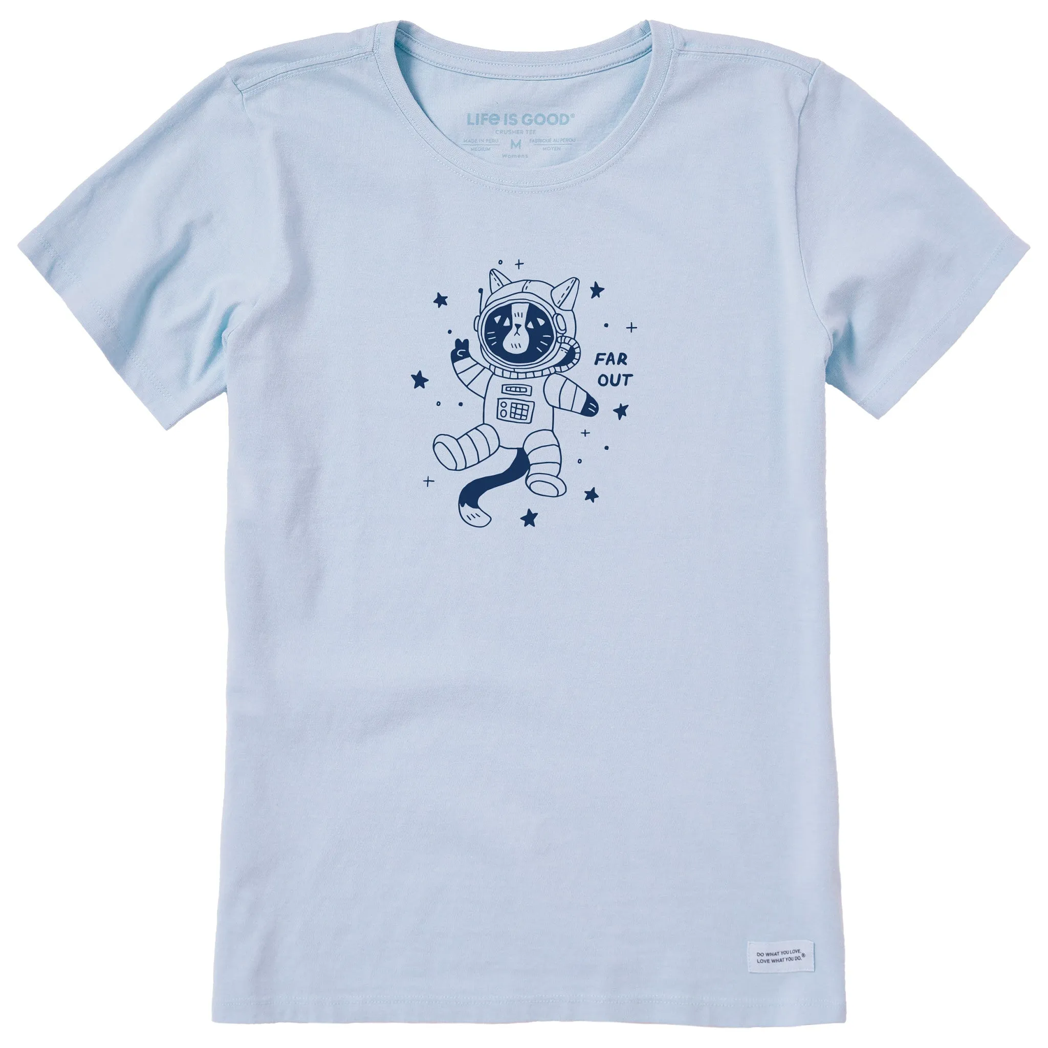 Women's Far Out Catsronaut Short Sleeve Crusher Tee Life is Good