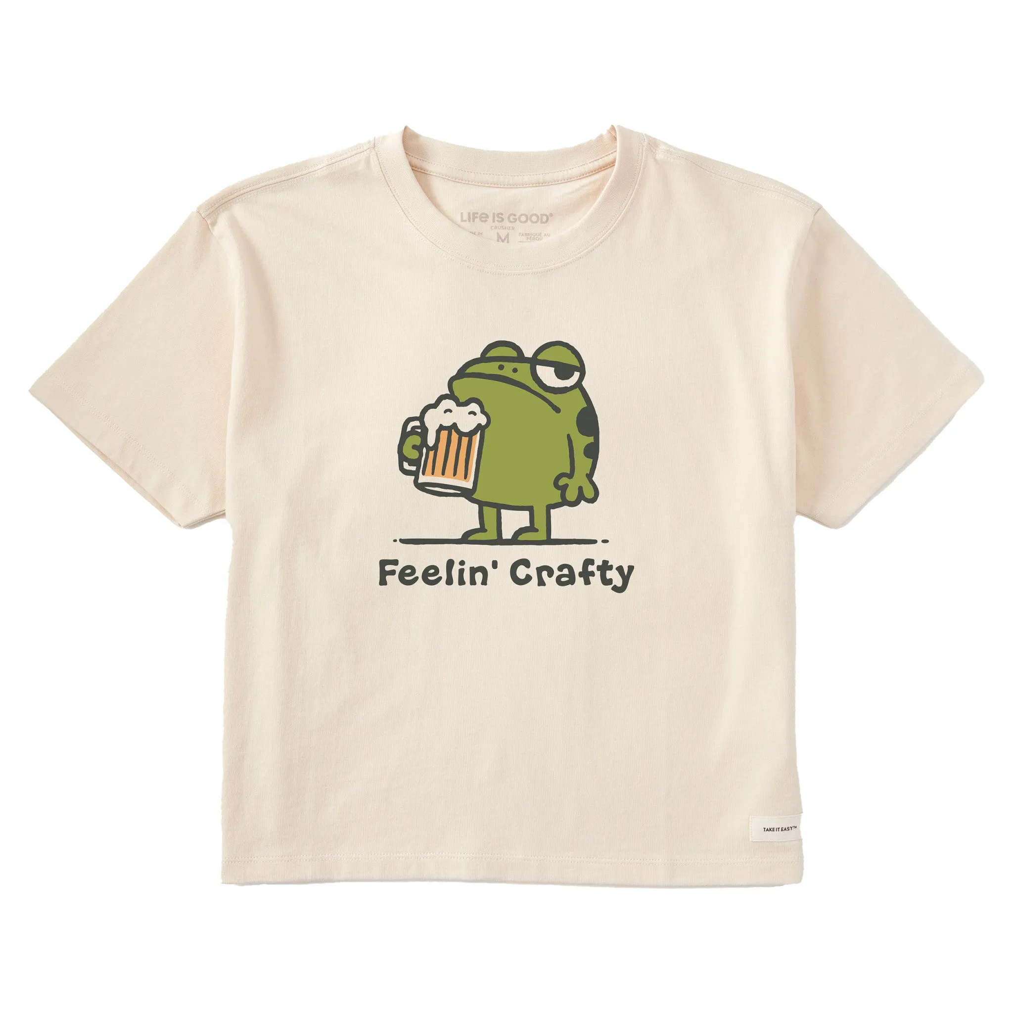 Women's Feelin Crafty Frog Short Sleeve Crusher Boxy Tee Life is Good