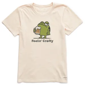 Women's Feelin Crafty Frog Short Sleeve Crusher Tee Life is Good