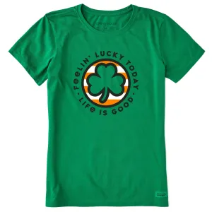 Women's Feelin' Lucky Clover Coin Short Sleeve Crusher Tee Life is Good