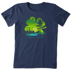 Women's Feelin' Lucky Cloverscape Short Sleeve Crusher Tee Life is Good
