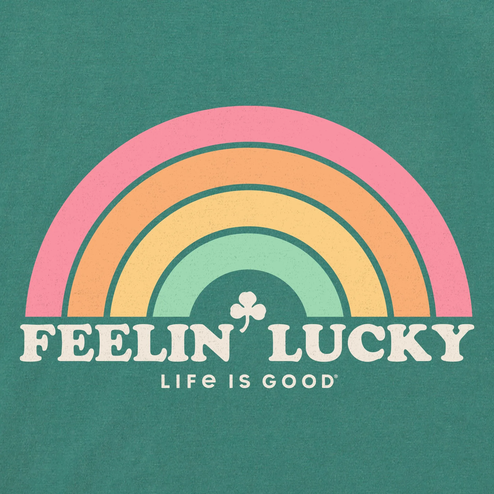 Women's Feelin' Lucky Rainbow Long Sleeve Crusher Boxy Tee Life is Good