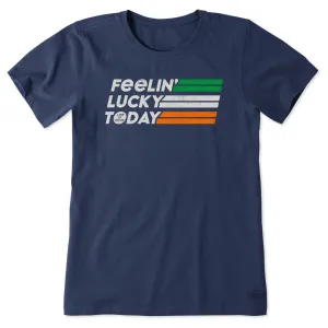 Women's Feelin' Lucky Today Stripes Short Sleeve Tee Life is Good