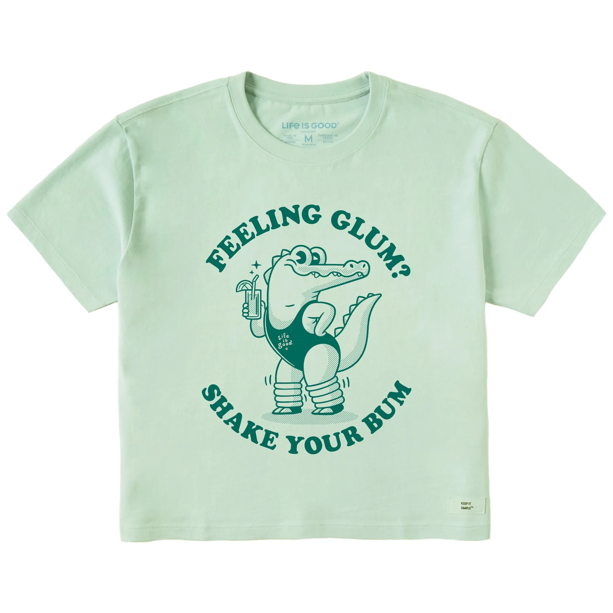 Women's Feeling Glum Crocodile Short Sleeve Crusher Boxy Tee Life is Good