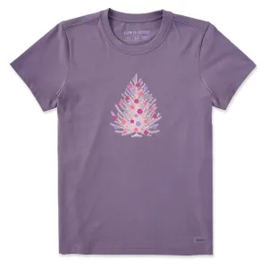Women's Festive Christmas Tree Short Sleeve Crusher Tee Life is Good