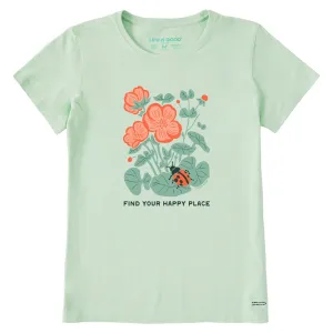 Women's Find Your Happy Place Ladybug Short Sleeve Crusher Tee Life is Good