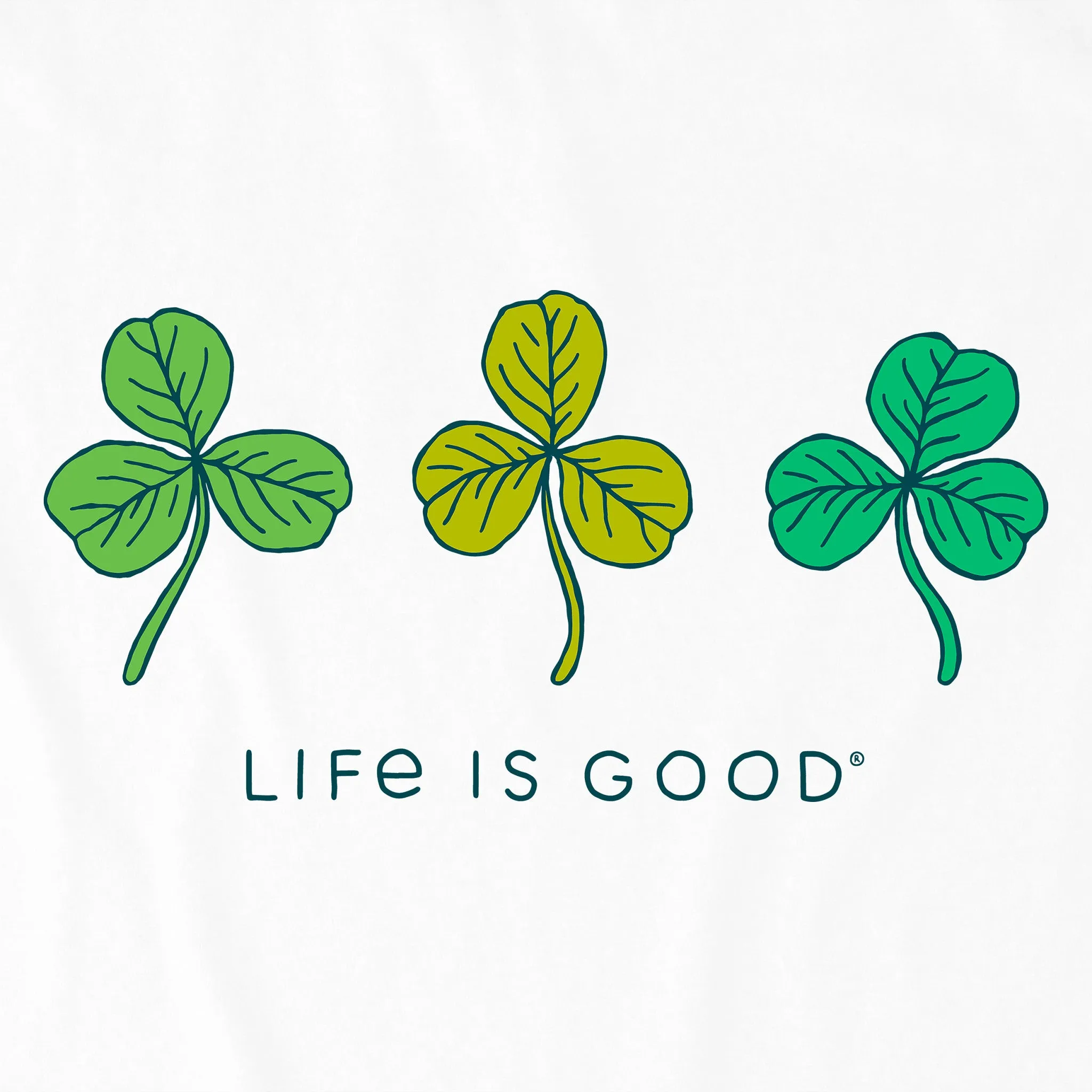 Women's Fineline 3 Clovers Short Sleeve Crusher Boxy Tee Life is Good