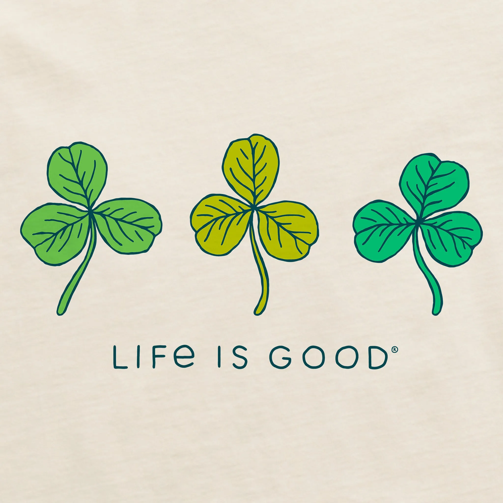 Women's Fineline 3 Clovers Short Sleeve Crusher Boxy Tee Life is Good