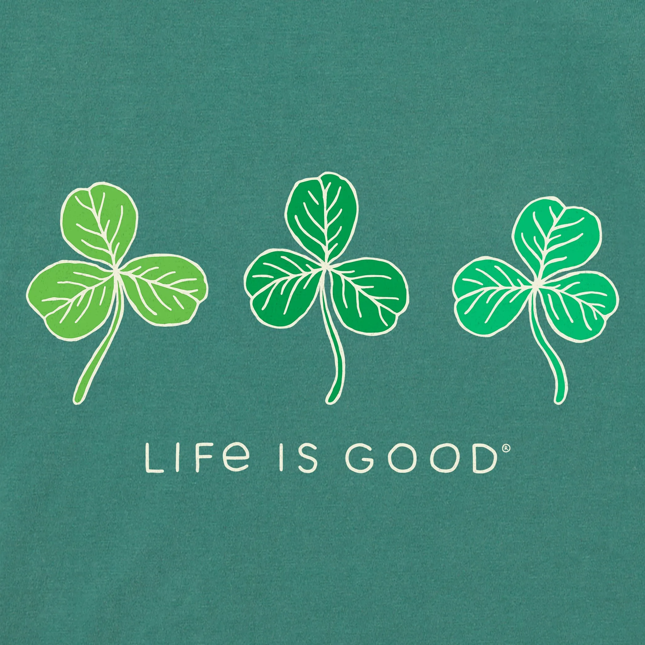 Women's Fineline 3 Clovers Short Sleeve Crusher Boxy Tee Life is Good