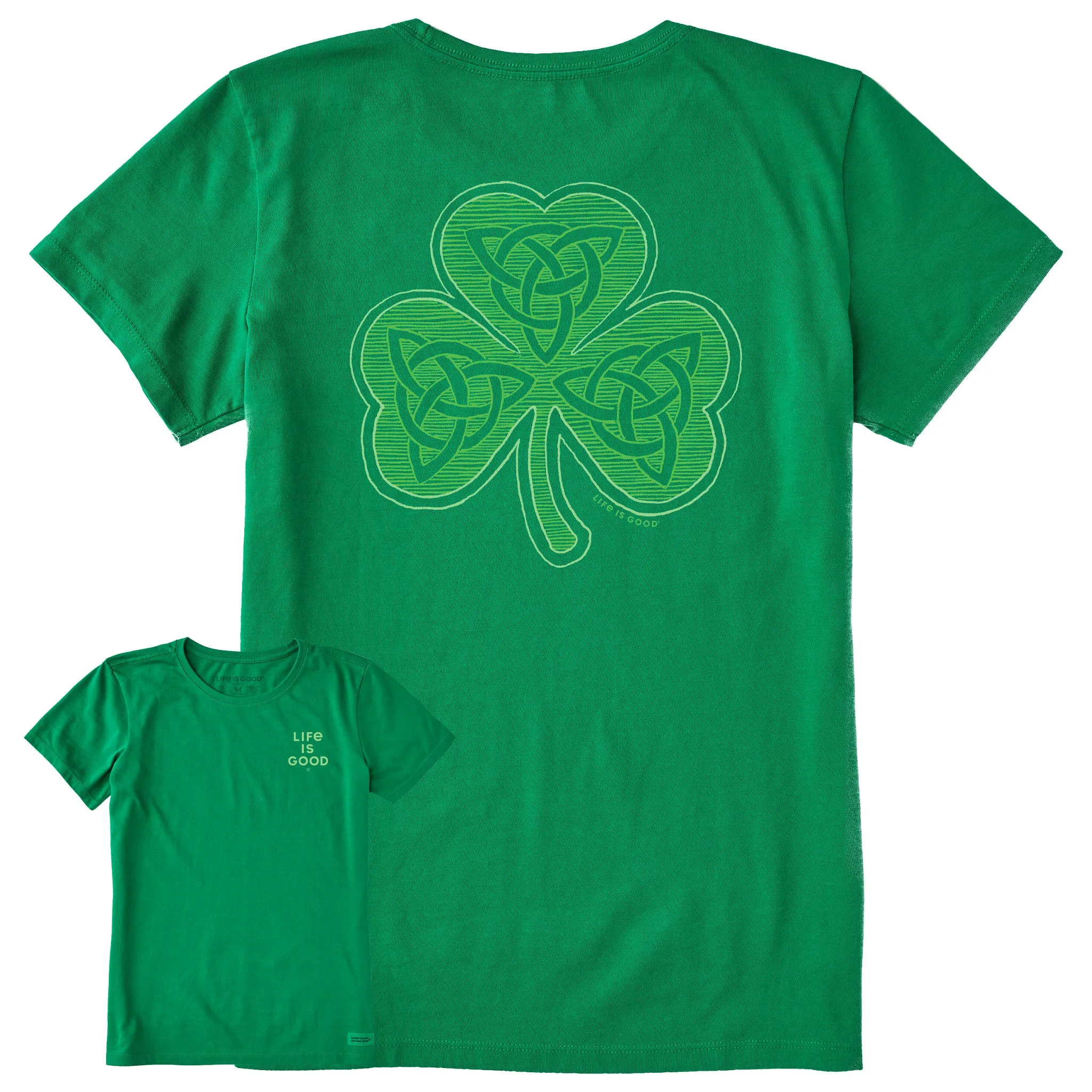 Women's Fineline Celtic Clover Short Sleeve Crusher Tee Life is Good