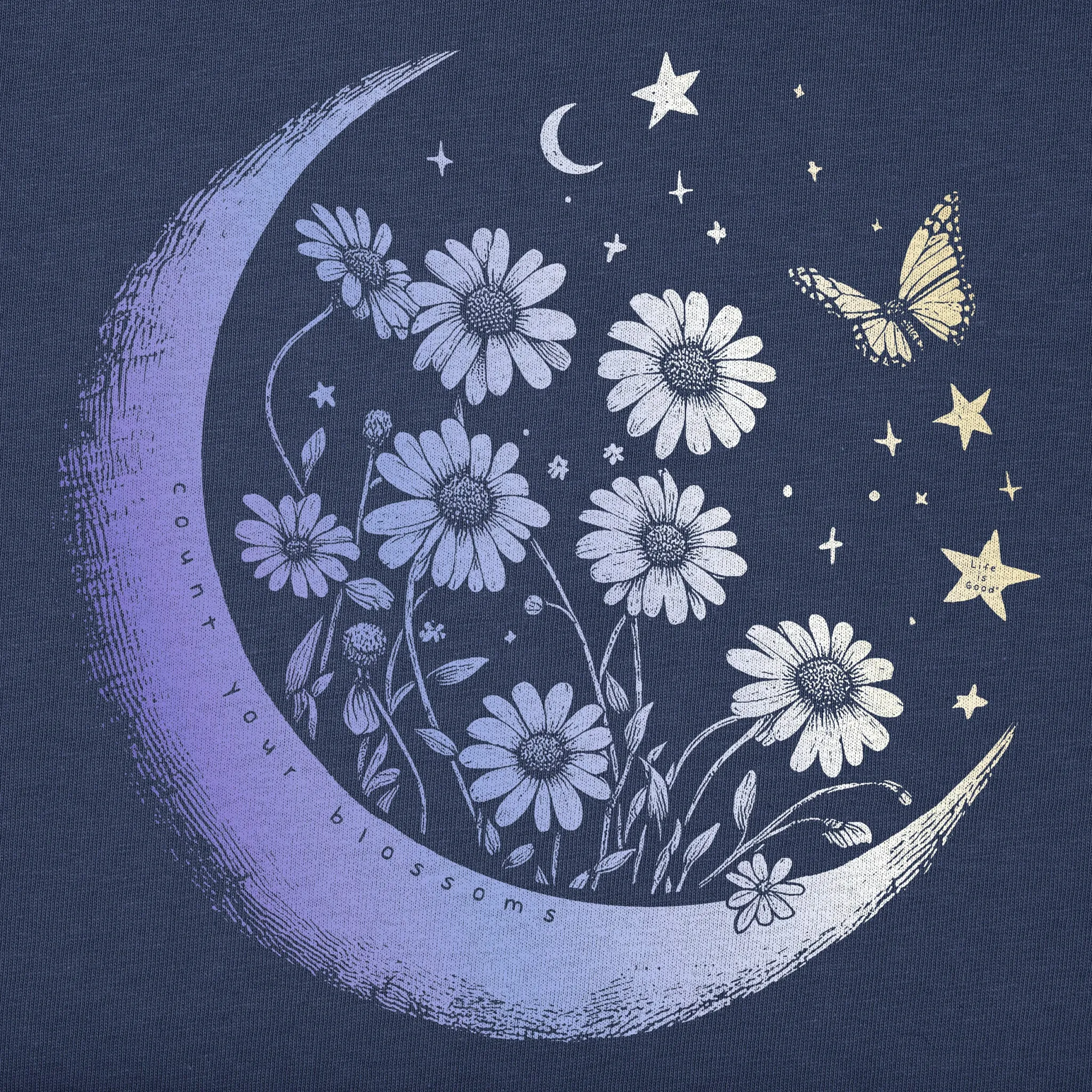 Women's Fineline Flower Moon Short Sleeve Crusher Boxy Tee Life is Good