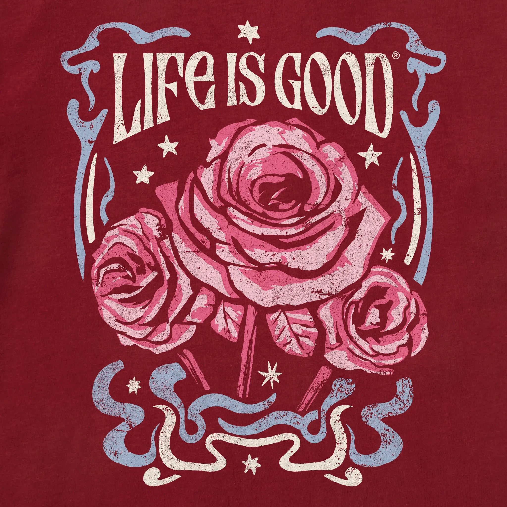 Women's Fineline Roses Short Sleeve Crusher Tee Life is Good