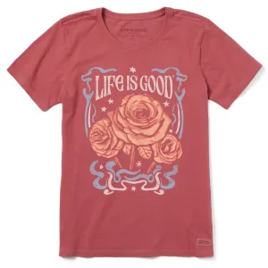 Women's Fineline Roses Short Sleeve Crusher Tee Life is Good