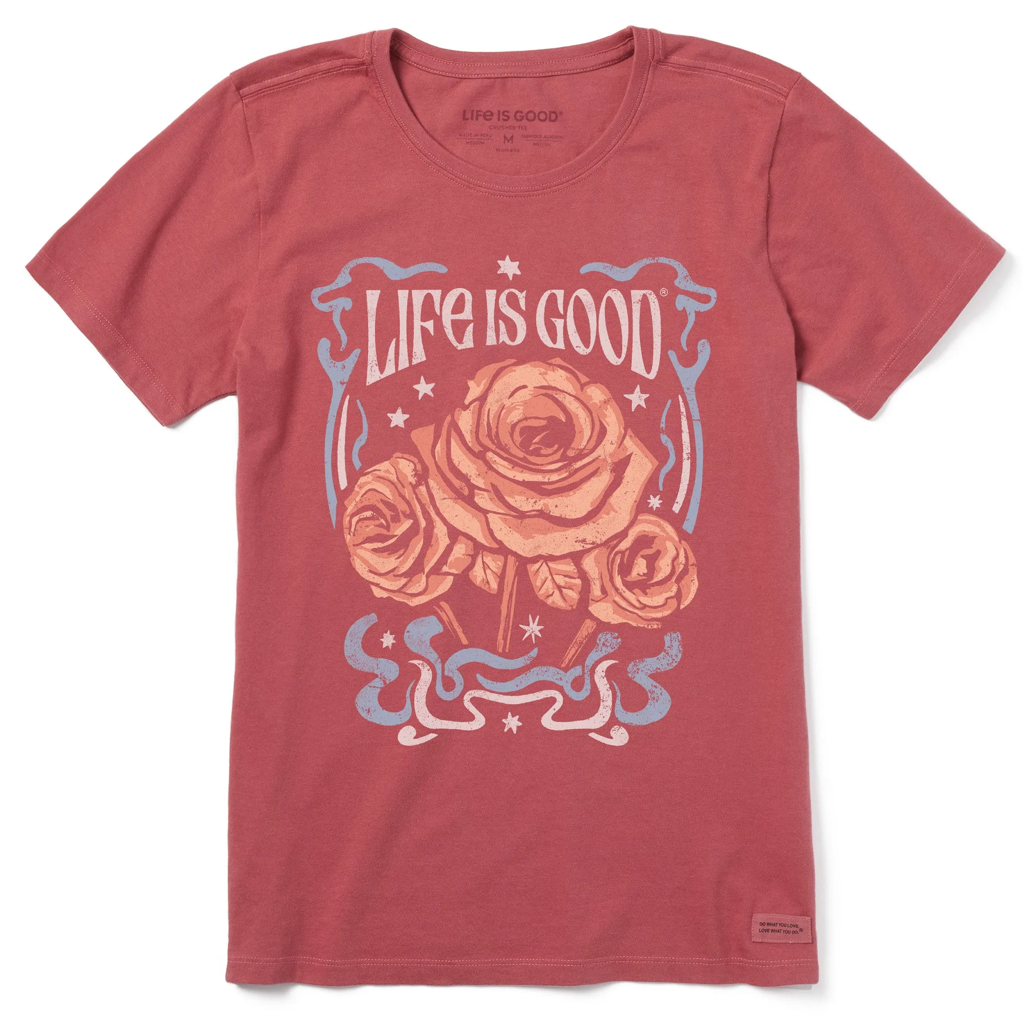Women's Fineline Roses Short Sleeve Crusher Tee Life is Good