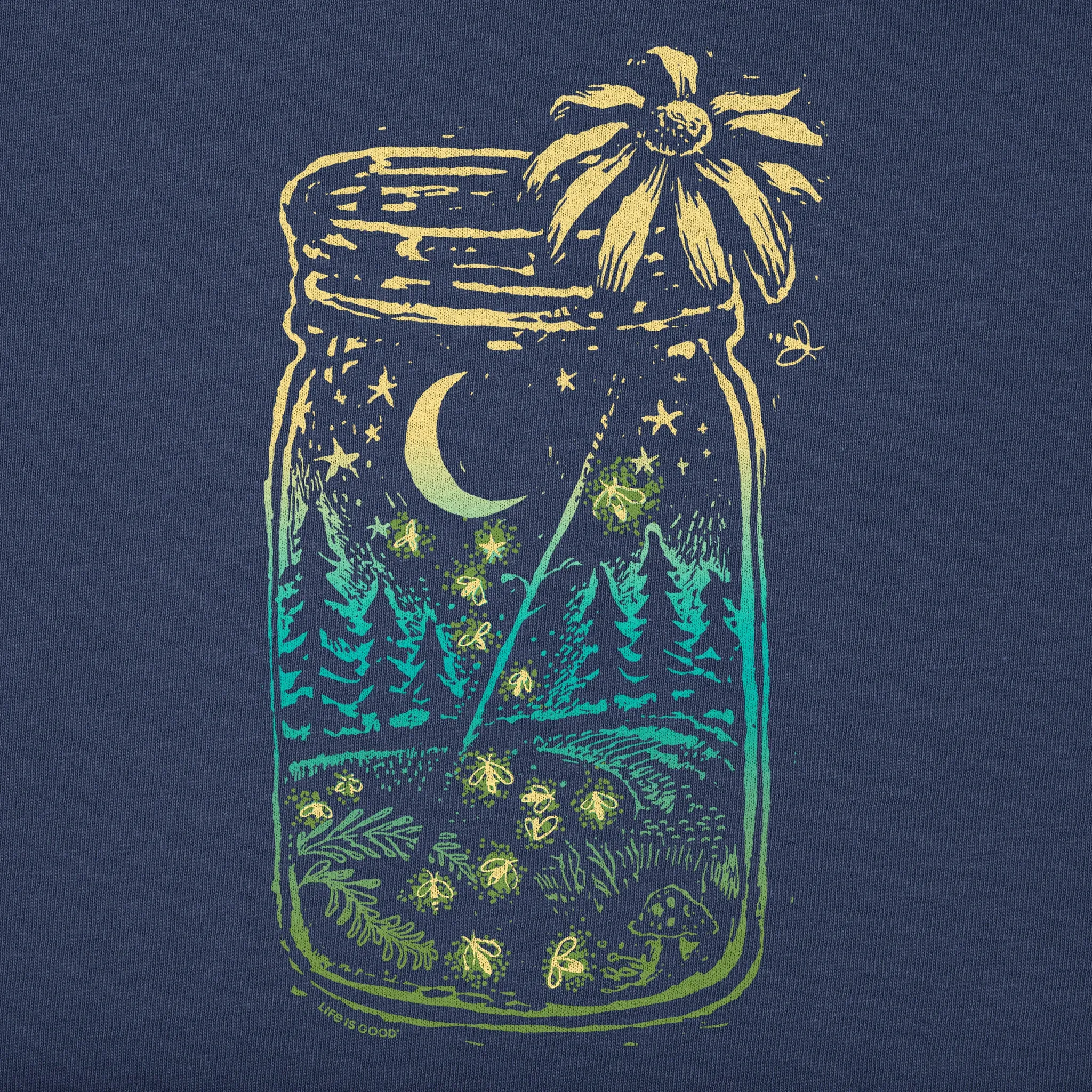 Women's Firefly Moon Jar Short Sleeve Crusher Vee Life is Good