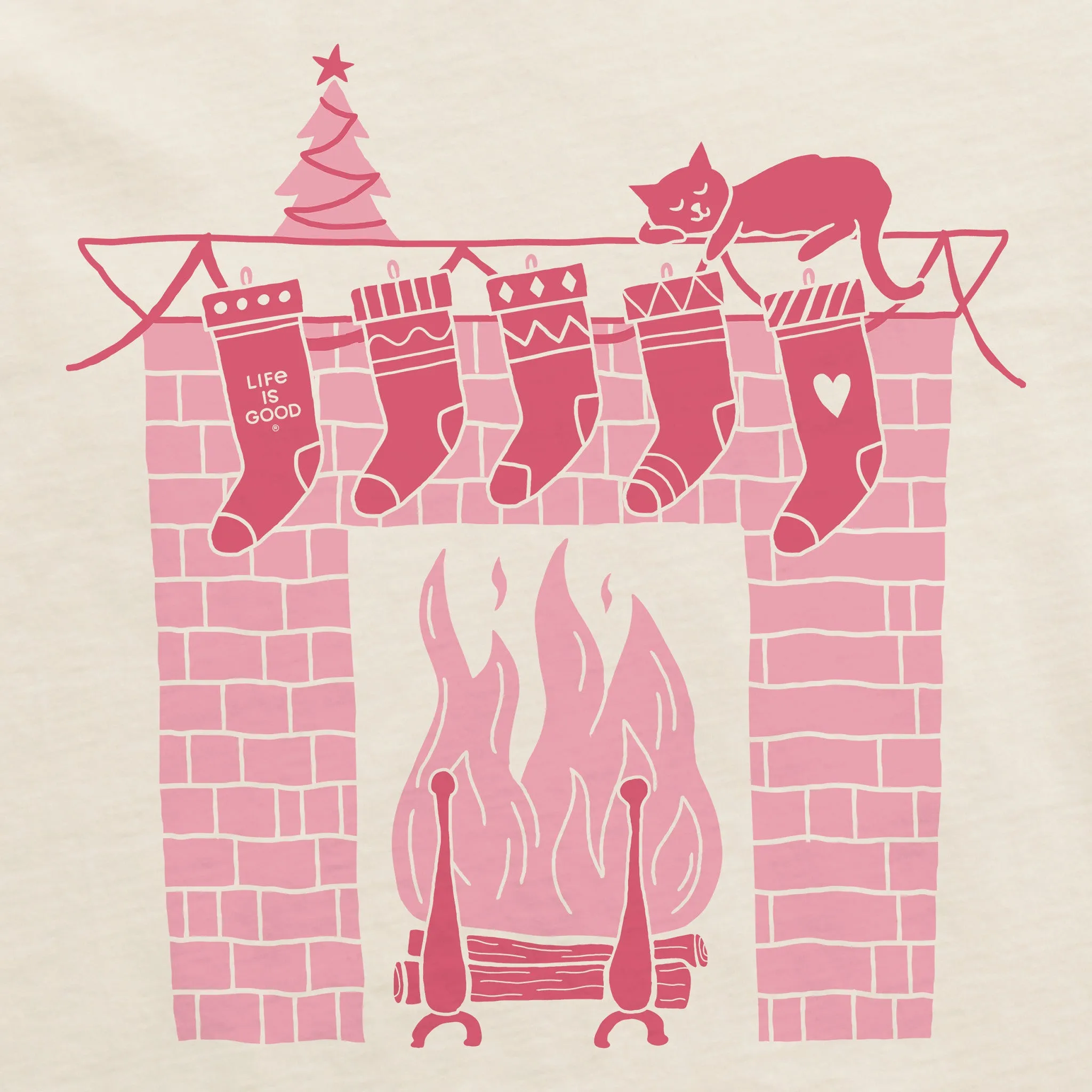 Women's Fireside Stockings Long Sleeve Crusher Boxy Tee Life is Good